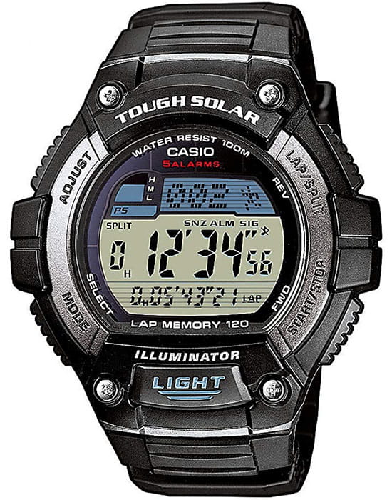 Casio Casio Collection W-S220-1A  W-S220-1A кварцевые мужские часы голубой циферблат, браслет пластик — вид спереди