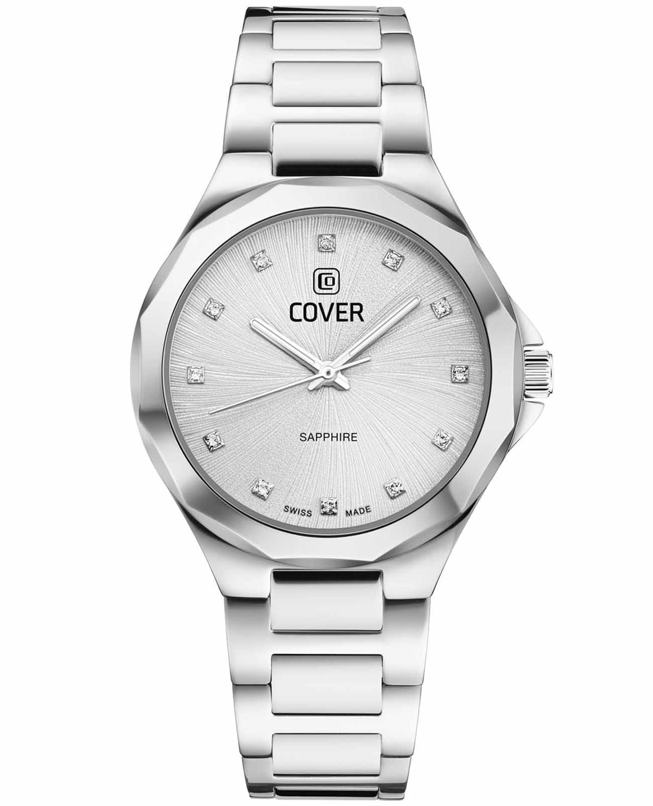 Cover Cover Cardea Crystal CO221.01  CO221.01 кварцевые женские часы серебристый циферблат, браслет нержавеющая сталь — вид спереди