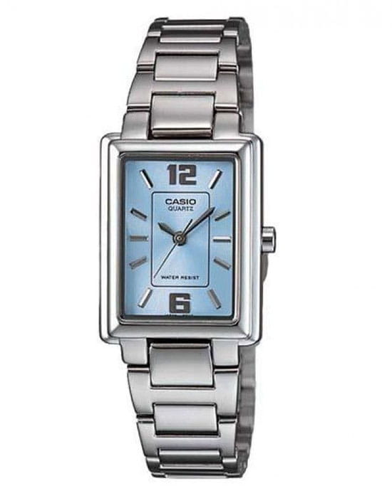 Casio Casio Collection LTP-1238D-2A  LTP-1238D-2A кварцевые женские часы голубой циферблат, браслет нержавеющая сталь — вид спереди