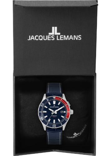 Jacques Lemans Jacques Lemans Hybromatic 1-2131B, hybromatic австрия мужские часы на браслете кожаный боковой вид