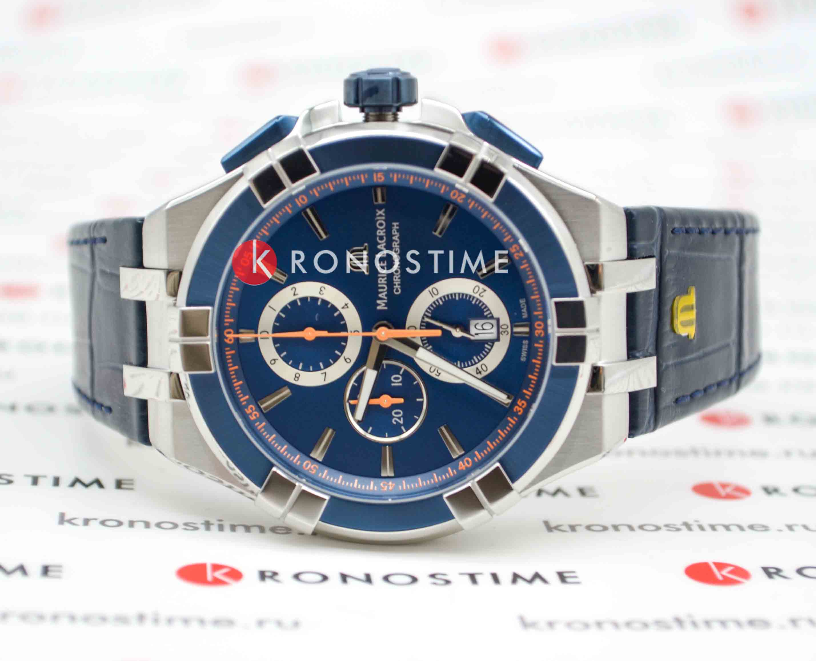 Оригинальные часы Maurice Lacroix Maurice Lacroix Aikon Chronograph AI1018-SS001-432-4 кварцевые калибр механизма  общий вид