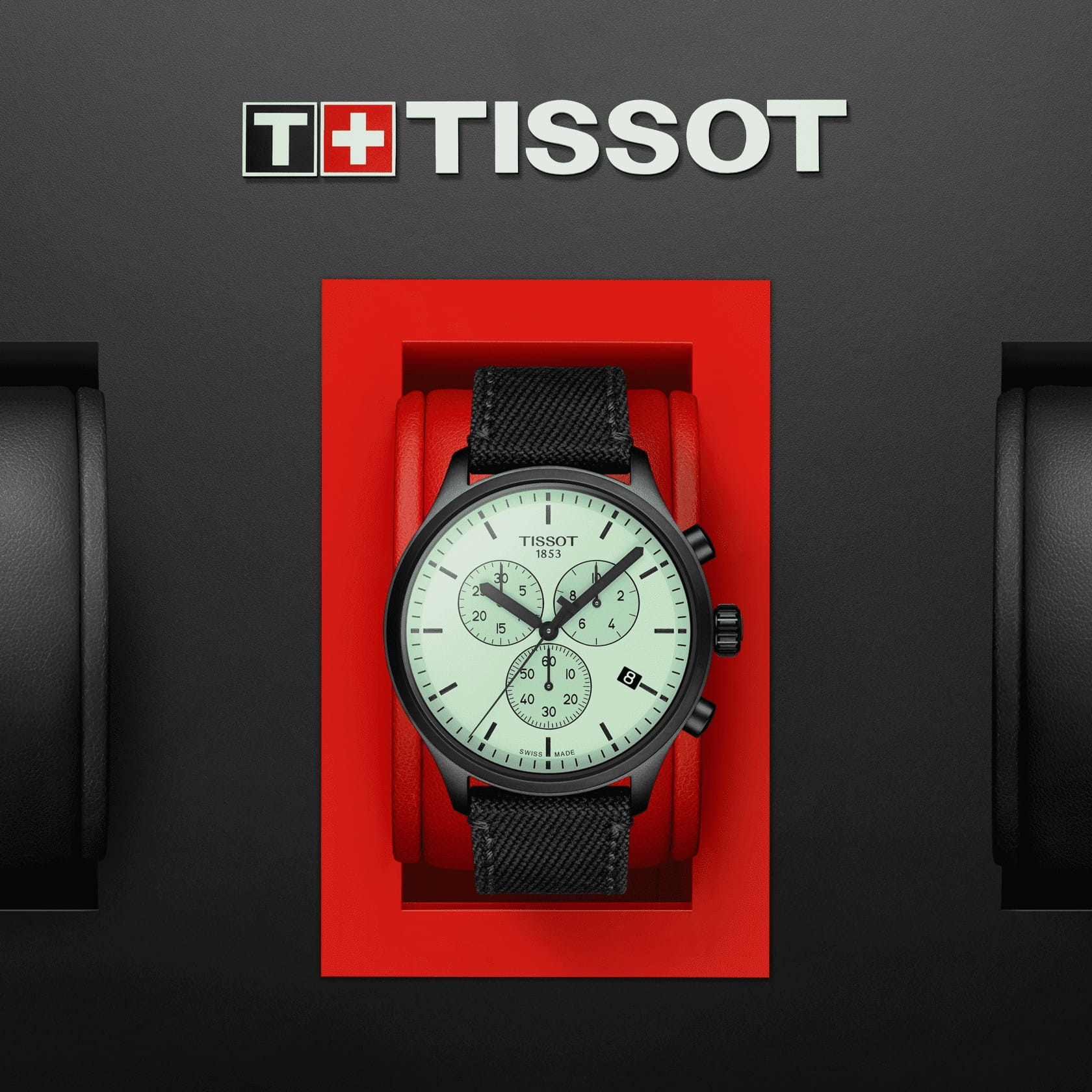 Tissot Tissot Chrono XL T116.617.37.091.00 кварцевые мужские часы часы крупный план зеленый циферблата