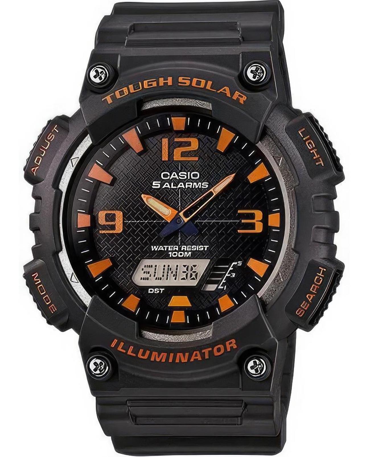 Casio Casio AQ-S810W-8A  AQ-S810W-8A кварцевые мужские часы черный циферблат, браслет пластик — вид спереди