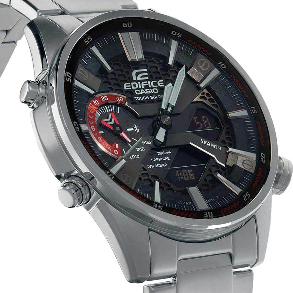 Casio Casio Edifice ECB-S100D-1A, edifice япония мужские часы на браслете нержавеющая сталь боковой вид