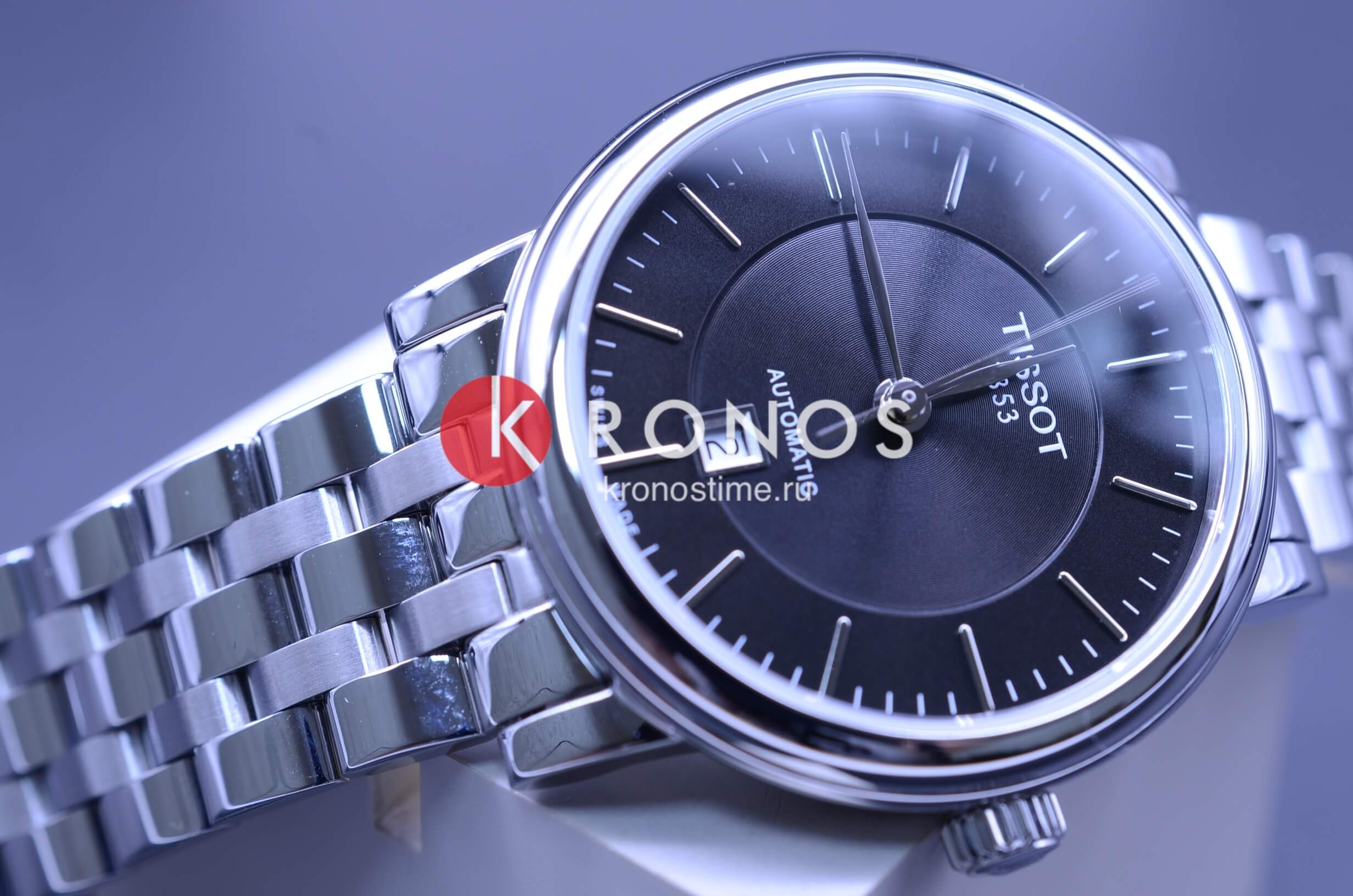 Tissot Tissot Carson Automatic Lady T122.207.11.051.00 механические женские часы часы крупный план черный циферблата