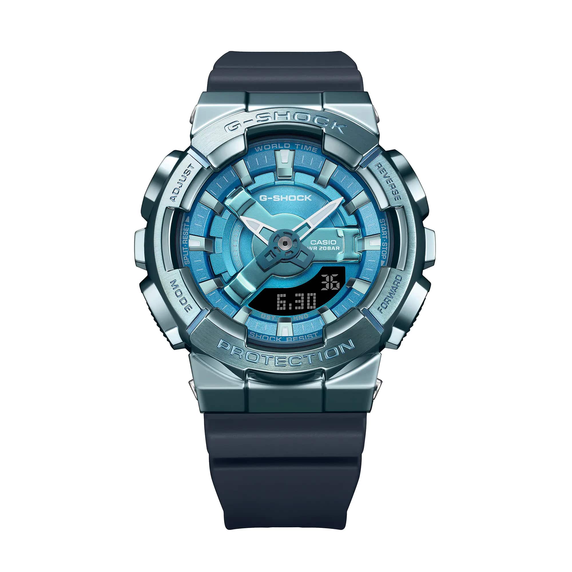 Casio Casio G-Shock GM-S110LB-2ADR (GM-S110LB-2A) мужские часы бирюзовый циферблат на запястье