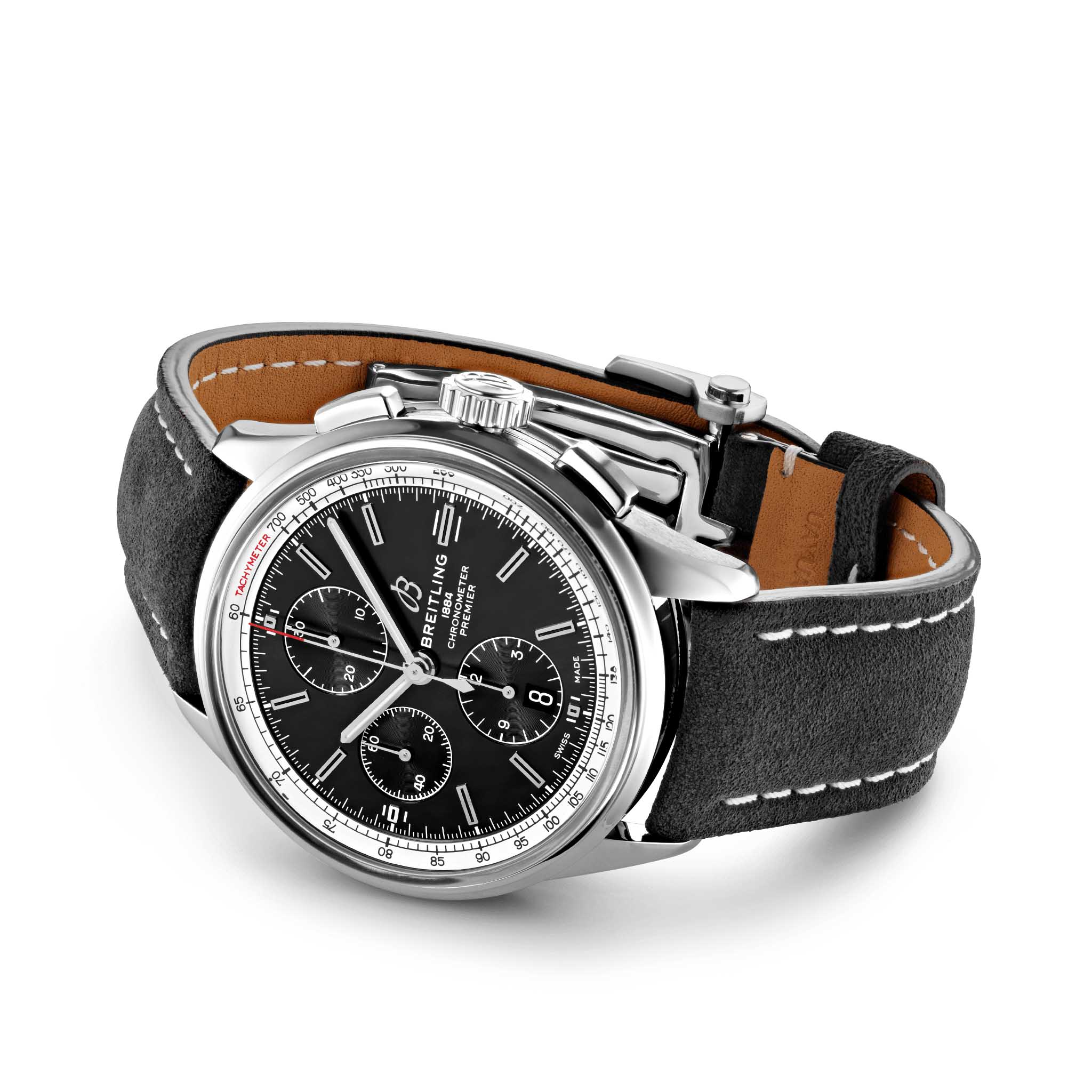 Breitling Breitling Premier Chronograph 42 A13315351B1X1, premier швейцария мужские часы на браслете кожаный боковой вид