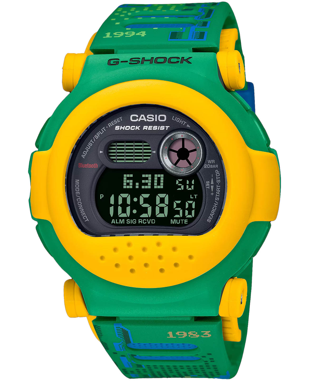 Casio Casio G-Shock G-B001RG-3DR (G-B001RG-3) G G-B001RG-3DR электронные мужские часы серый циферблат, браслет пластик — вид спереди