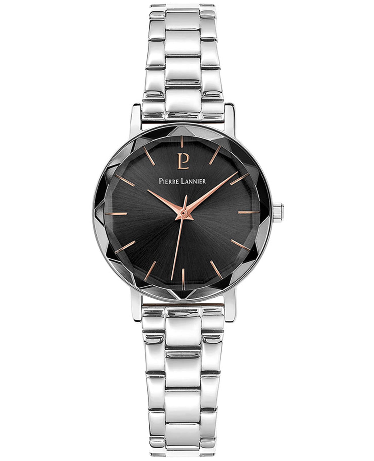 Pierre Lannier Pierre Lannier Multiples 011L631  011L631 кварцевые женские часы черный циферблат, браслет нержавеющая сталь — вид спереди