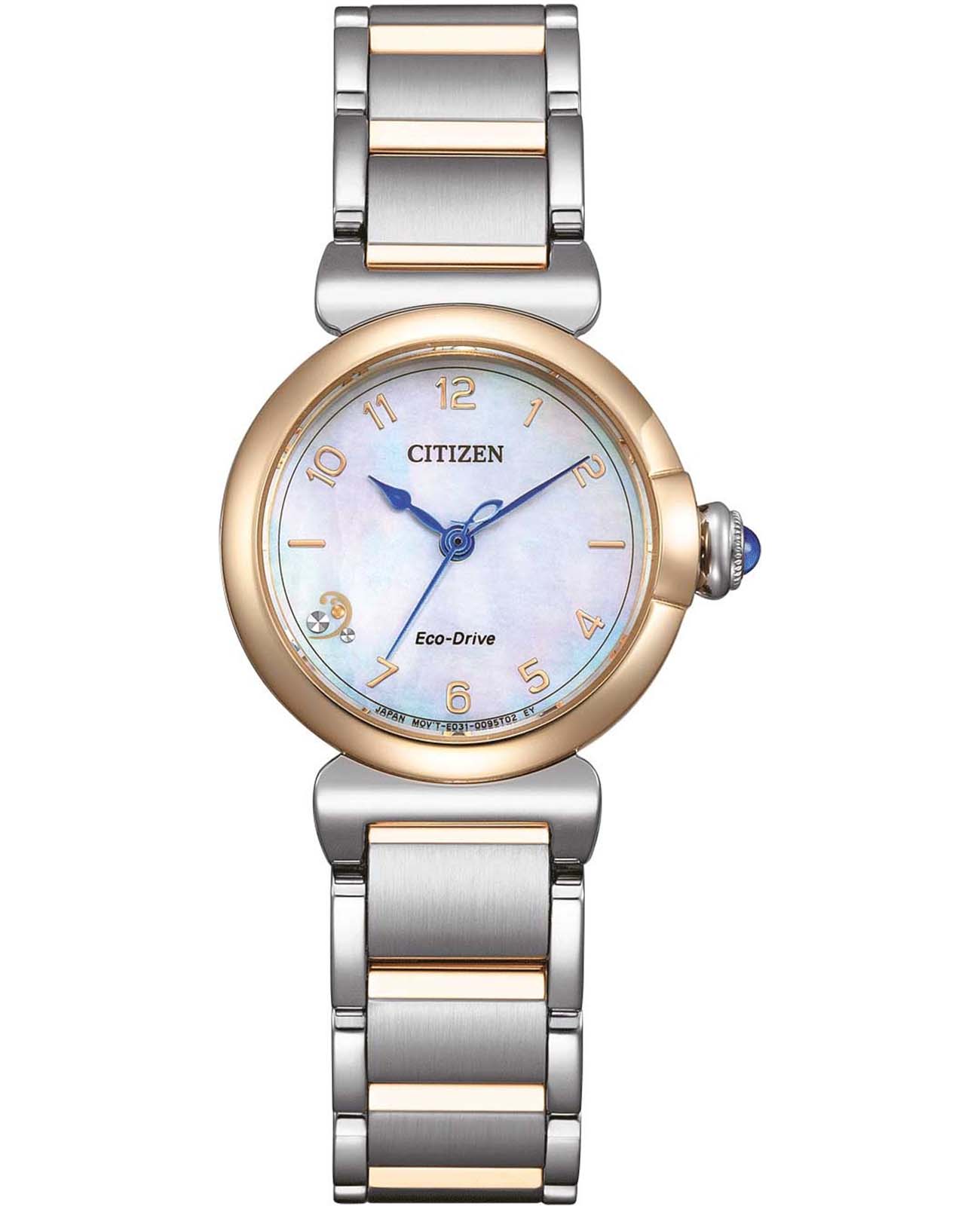 Citizen Citizen Citizen L EM1136-87D  EM1136-87D кварцевые женские часы перламутровый циферблат, браслет нержавеющая сталь с ip-покрытием — вид спереди