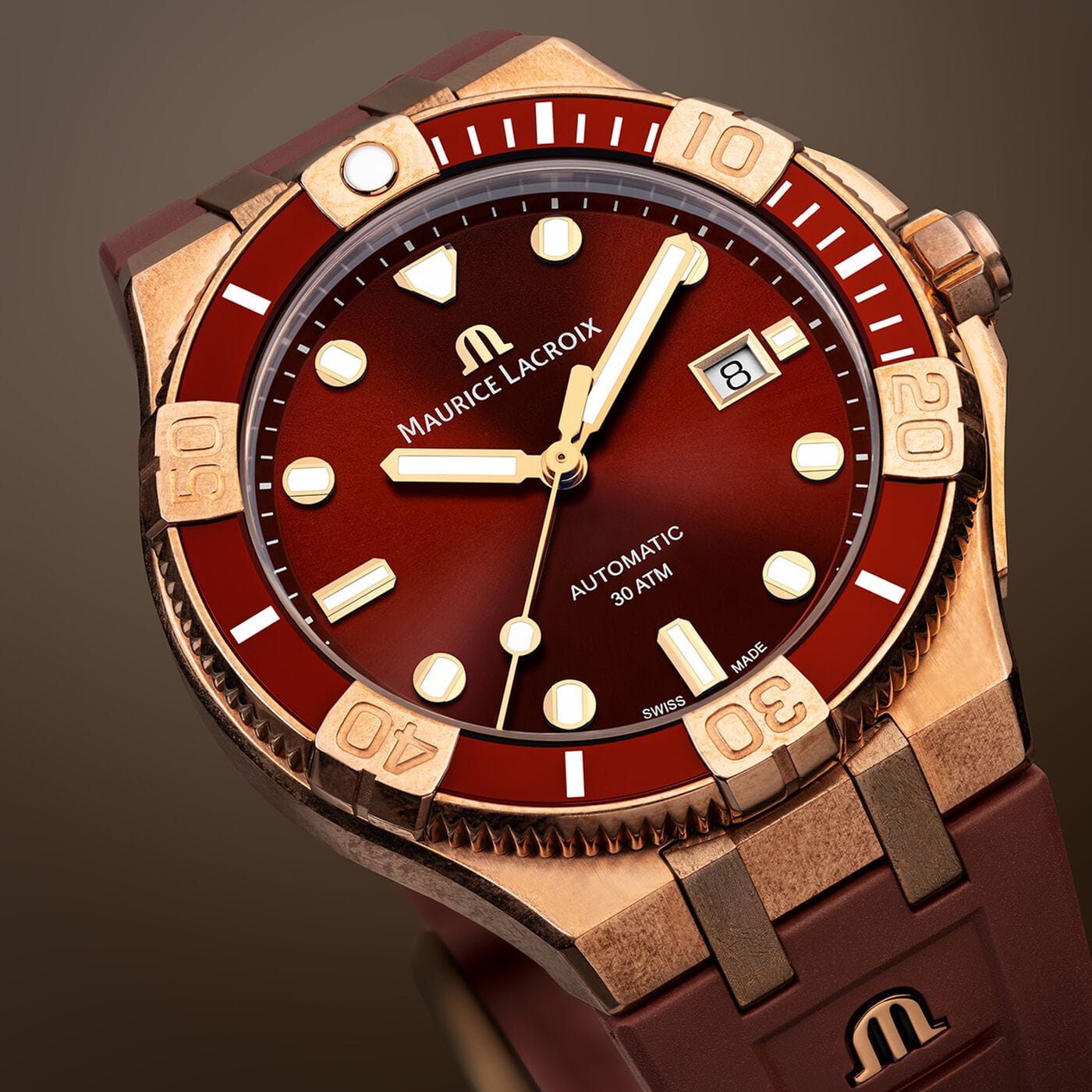 Оригинальные часы Maurice Lacroix Maurice Lacroix Aikon Venturer Asia Special Edition AI6058-BRZ6B-530-6 механические калибр механизма ml115 общий вид