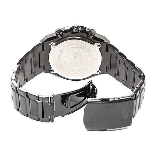 Casio Casio Edifice EFR-542BK-1A, edifice япония мужские часы на браслете сталь с ip покрытием боковой вид
