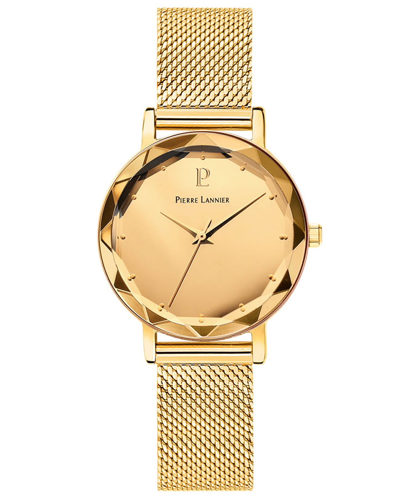 Pierre Lannier Pierre Lannier Multiples 357D548  357D548 кварцевые женские часы золотой циферблат, браслет нержавеющая сталь с ip-покрытием — вид спереди