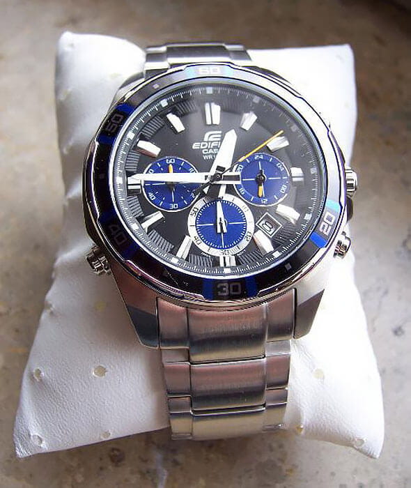 Casio Casio Edifice EFR-534D-1A2 кварцевые мужские часы часы крупный план черный циферблата