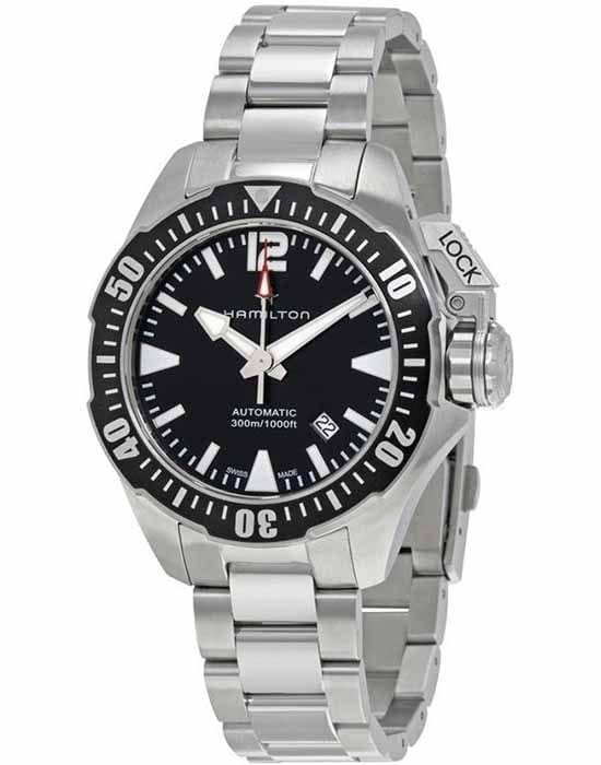 Hamilton Hamilton Khaki Navy Frogman H77605135  — детали корпуса и нержавеющая сталь
