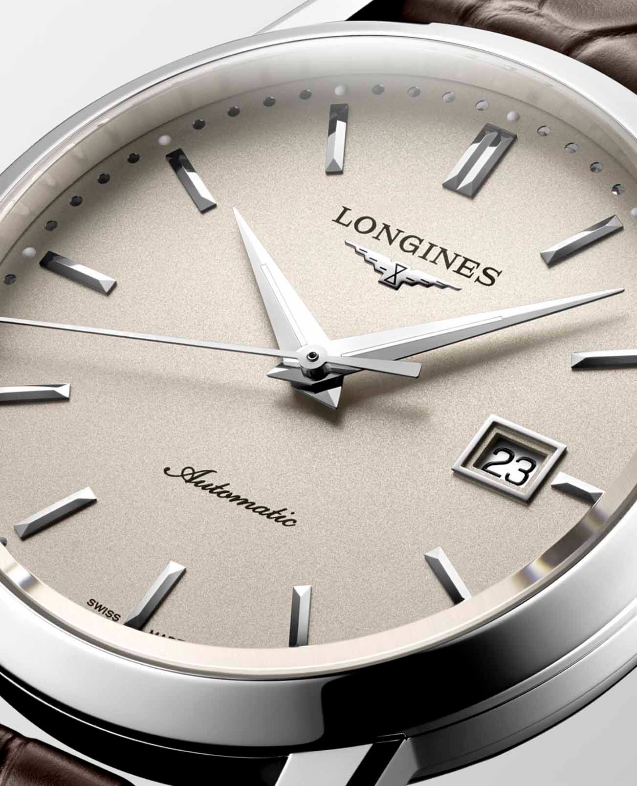 Longines Longines 1832 L4.825.4.92.2 мужские часы белый циферблат на запястье