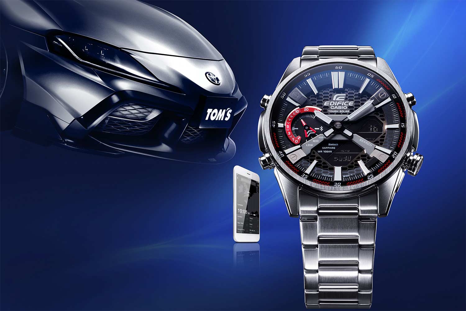 Casio ECB-S100D-1A мужские часы застежка крупным планом