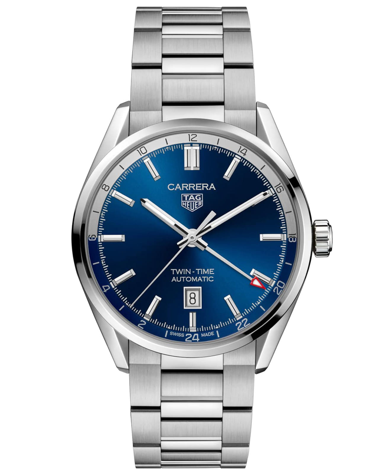 TAG Heuer TAG Heuer Carrera WBN201A.BA0640  WBN201A.BA0640 механические мужские часы синий циферблат, браслет нержавеющая сталь — вид спереди