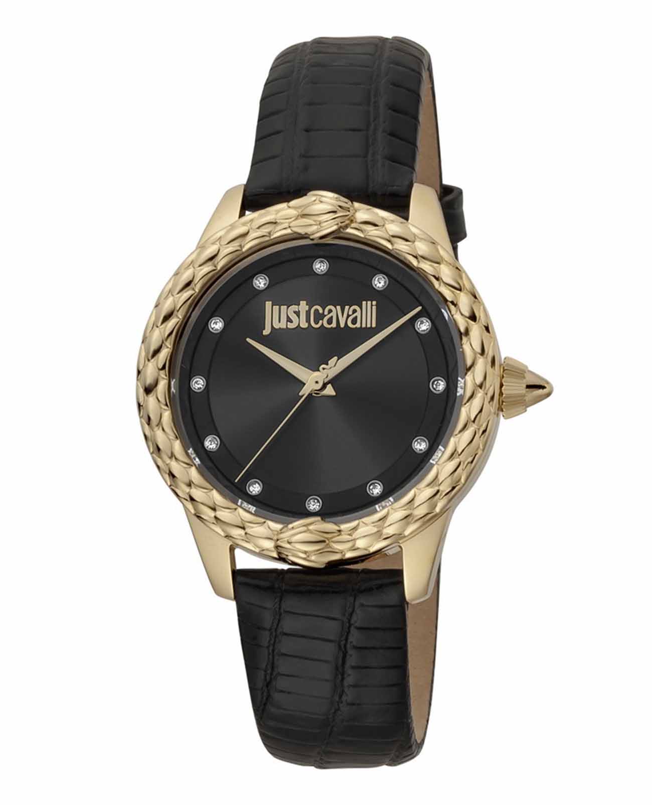 Just Cavalli Just Cavalli Animalier JC1L144L0025  JC1L144L0025 кварцевые женские часы черный циферблат, браслет кожаный — вид спереди