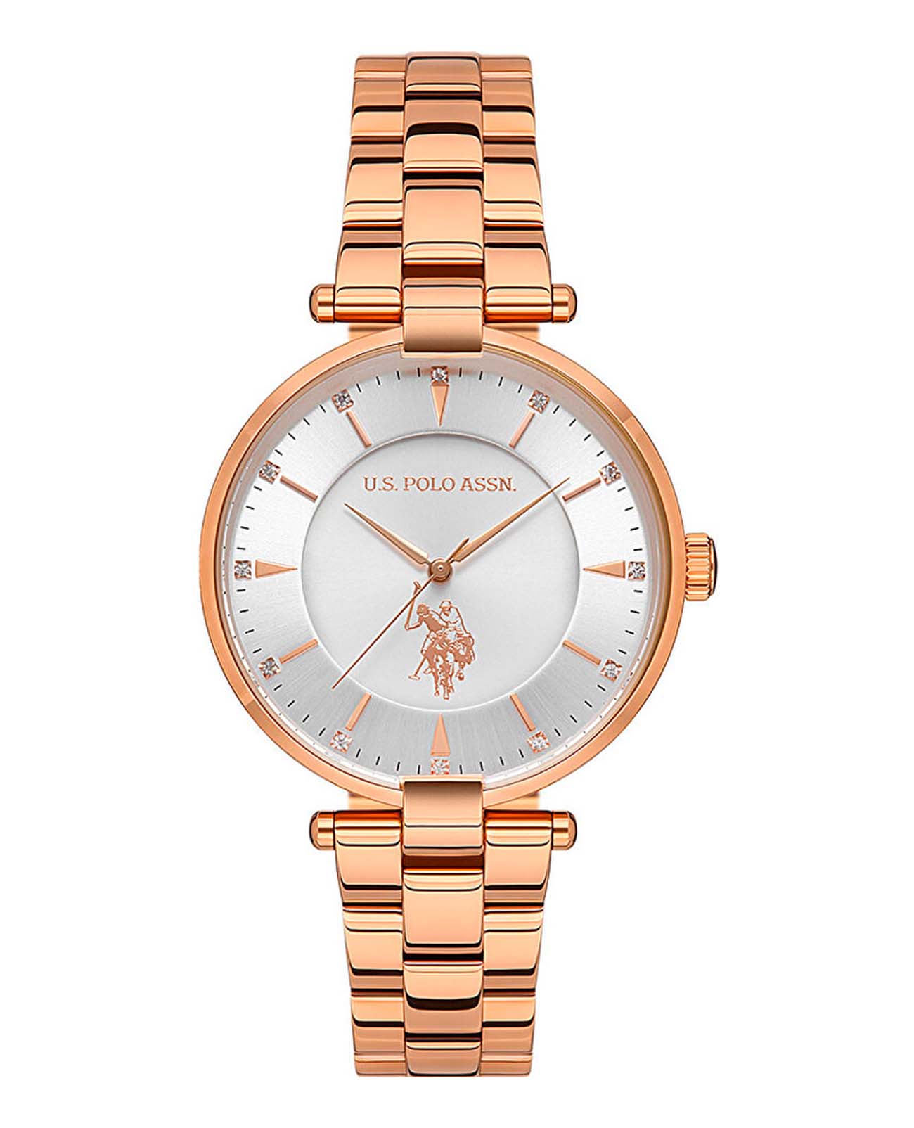 U.S. Polo Assn. U.S. Polo Assn Stile USPA2048-01  USPA2048-01 кварцевые женские часы серебристый циферблат, браслет нержавеющая сталь с ip-покрытием — вид спереди