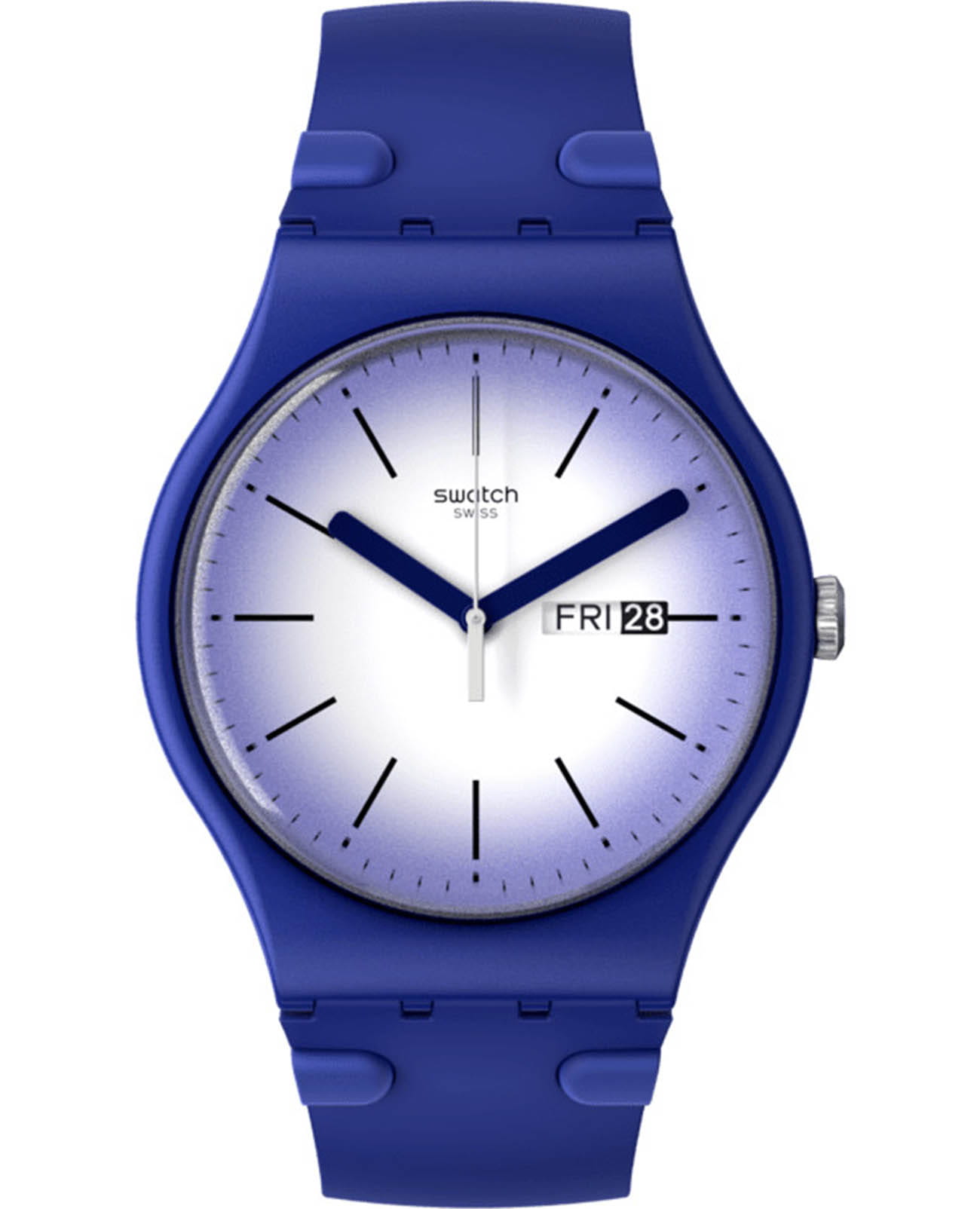 Swatch Swatch New Gent SUON716  SUON716 кварцевые мужские часы белый циферблат, браслет силикон — вид спереди