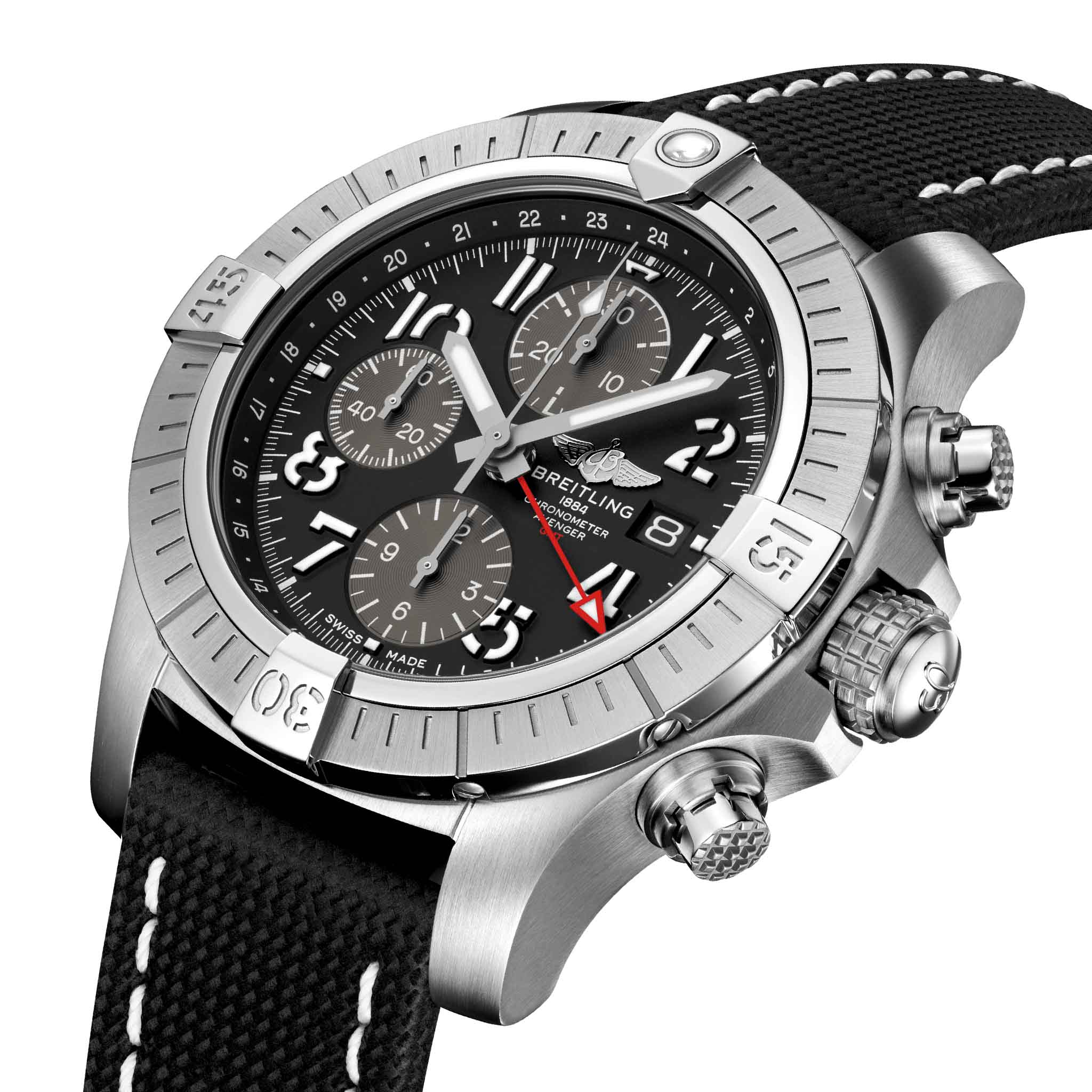 Breitling Breitling Avenger Chronograph GMT 45 A24315101B1X1 , наручные мужские часы фото под углом