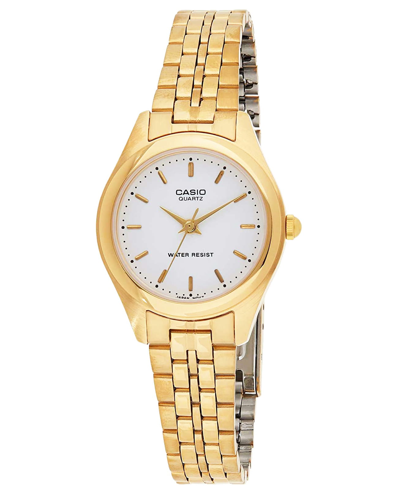 Casio Casio Collection LTP-1129N-7A  LTP-1129N-7A кварцевые женские часы белый циферблат, браслет сталь с ip покрытием — вид спереди