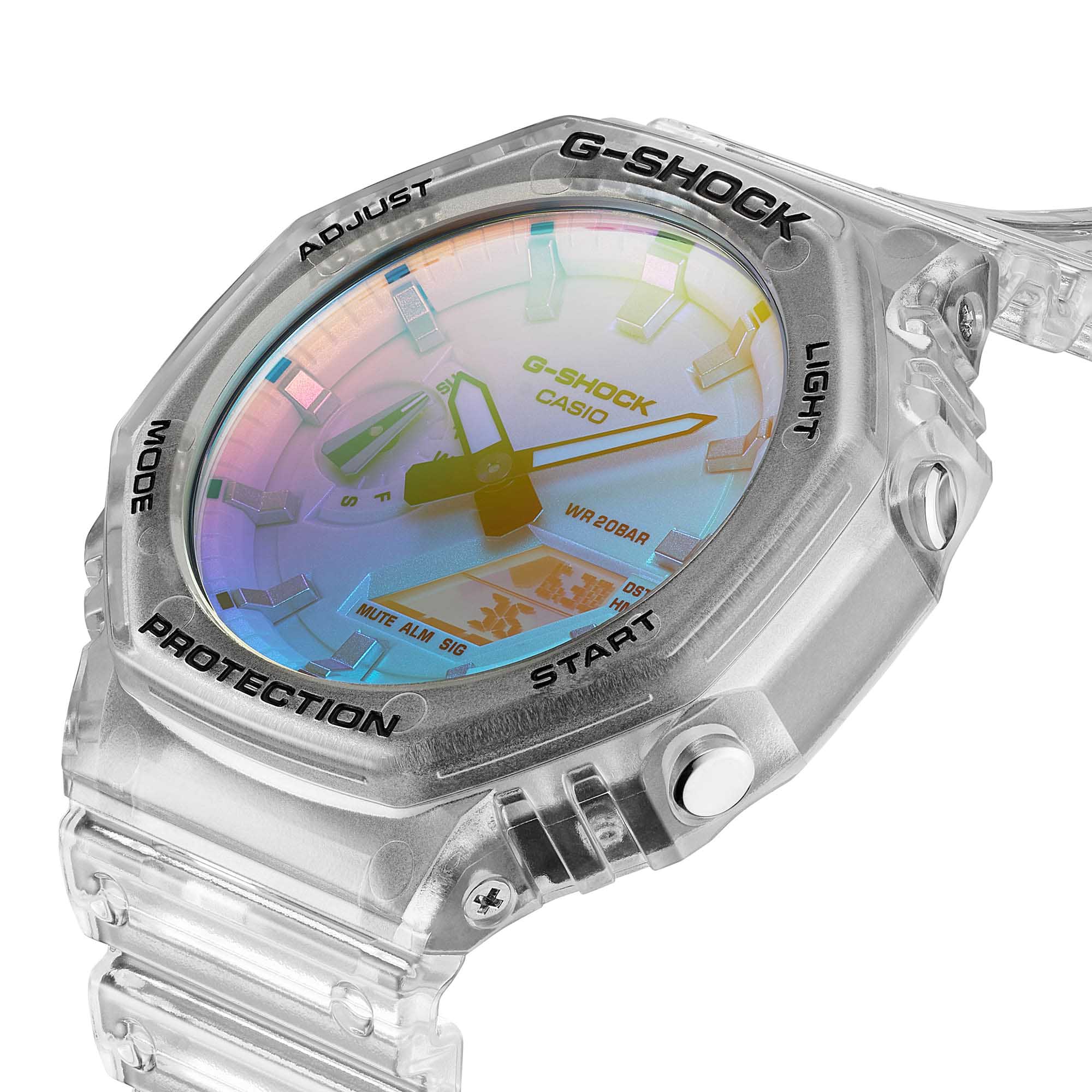Casio Casio G-Shock GA-2100SRS-7A электронные мужские часы часы крупный план  циферблата