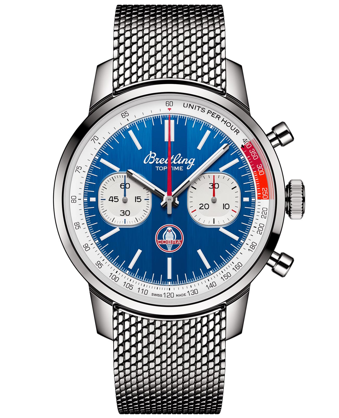 Breitling Breitling Top Time B01 Shelby Cobra AB01763A1C1A1  AB01763A1C1A1 механические мужские часы  циферблат, браслет нержавеющая сталь — вид спереди