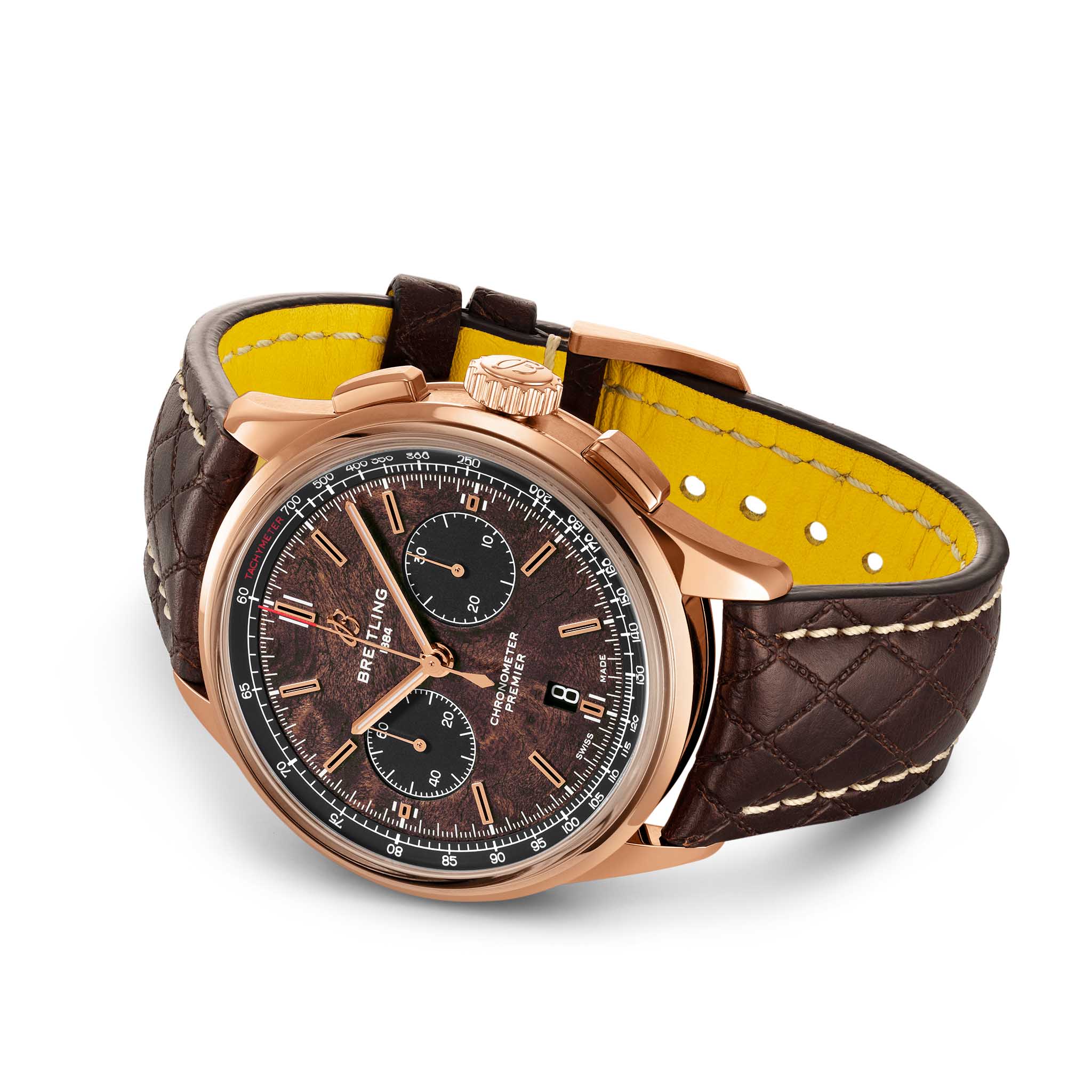 Breitling Breitling Premier B01 Chronograph 42 Bentley Centenary Limited Edition RB01181A1Q1X1, premier швейцария мужские часы на браслете кожаный боковой вид