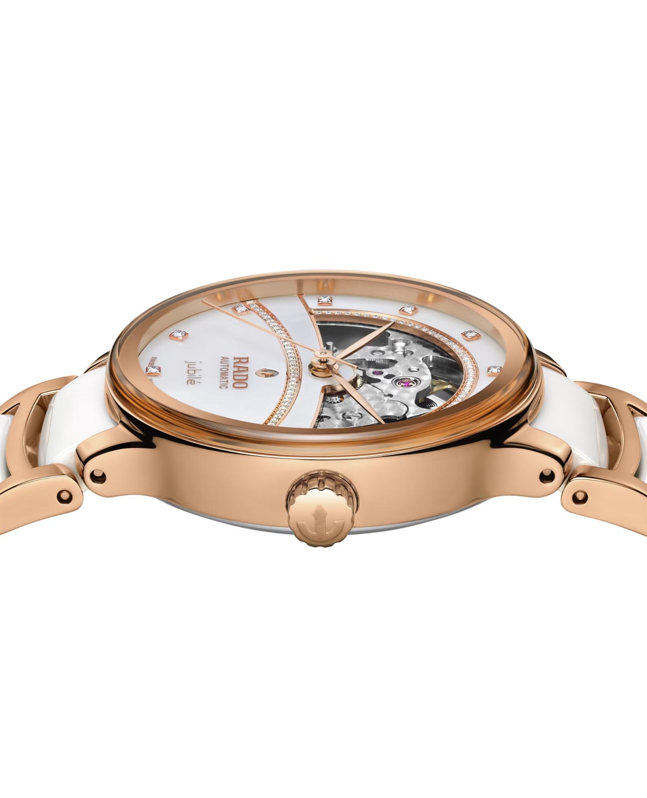 Оригинальные часы Rado Rado Centrix Automatic Diamonds Open Heart R30029932 механические калибр механизма  общий вид