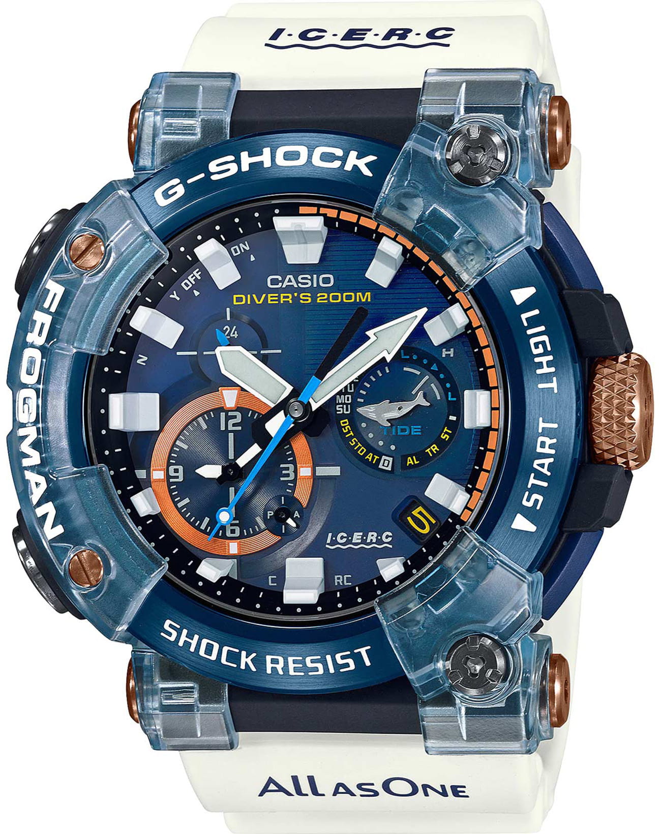 Casio Casio G-Shock GWF-A1000K-2AJR лимитированной серии GWF-A1000K-2AJR электронные мужские часы синий циферблат, браслет полимер — вид спереди