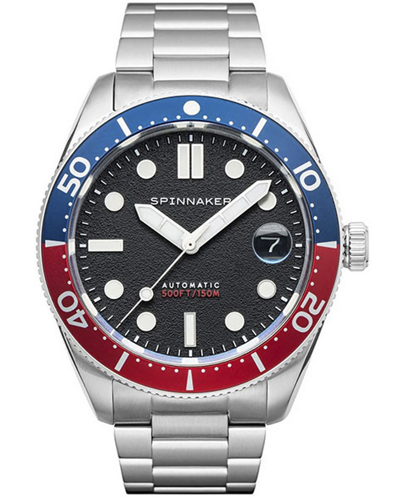 Spinnaker Spinnaker Croft SP-5100-11  SP-5100-11 механические мужские часы черный циферблат, браслет нержавеющая сталь — вид спереди