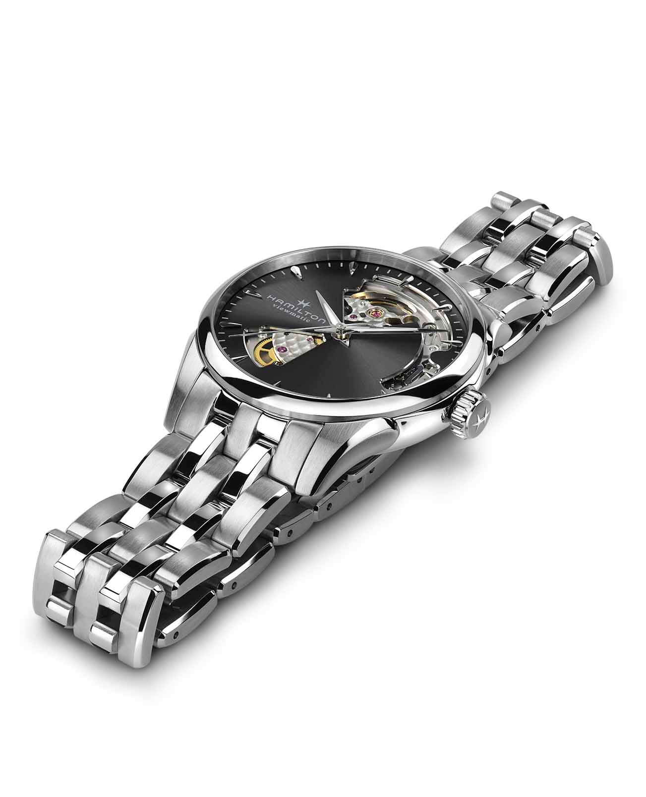 Hamilton Hamilton Jazzmaster Open Heart Auto H32215130 механические женские часы часы крупный план черный циферблата
