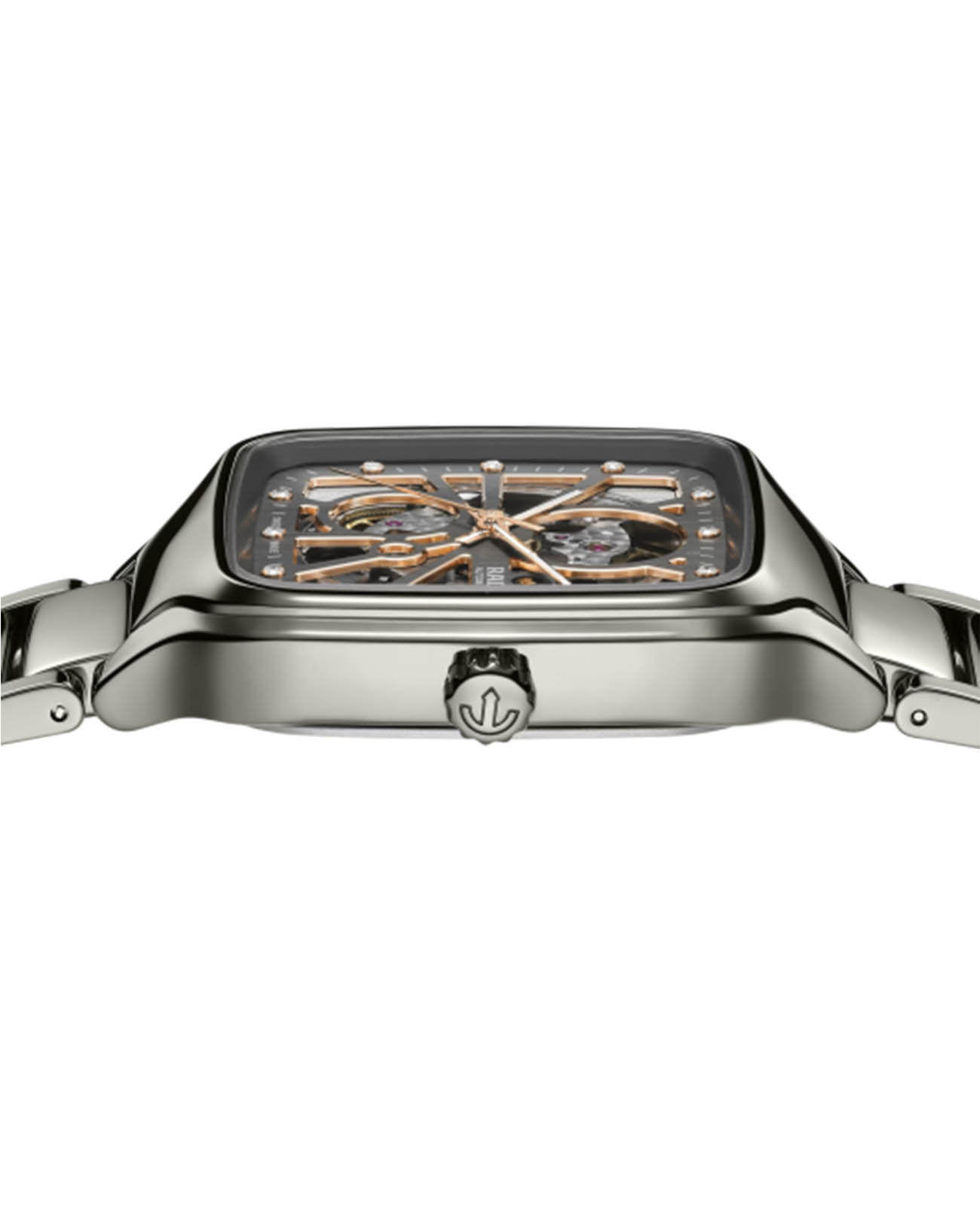 Rado Rado True Square Automatic Open Heart R27083712 механические мужские часы часы крупный план серый циферблата