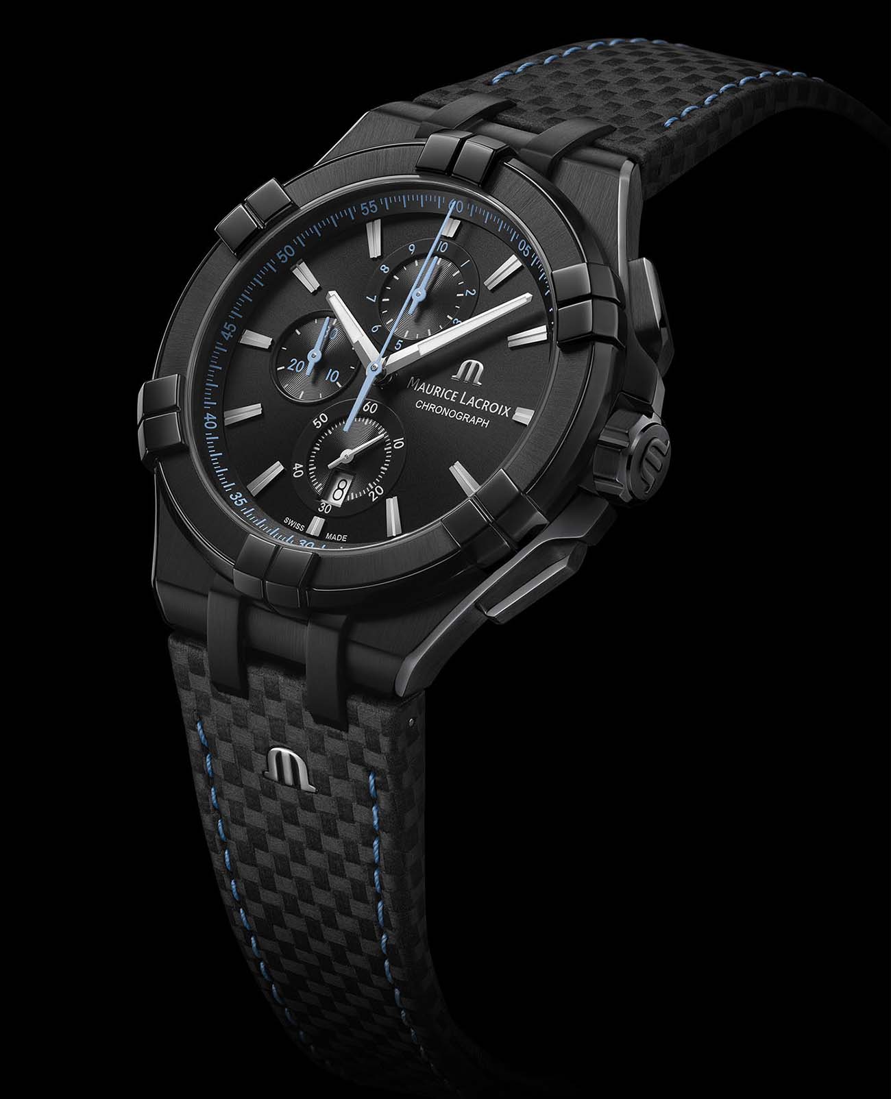 Maurice Lacroix AI1018-PVB01-337-1 мужские часы застежка крупным планом