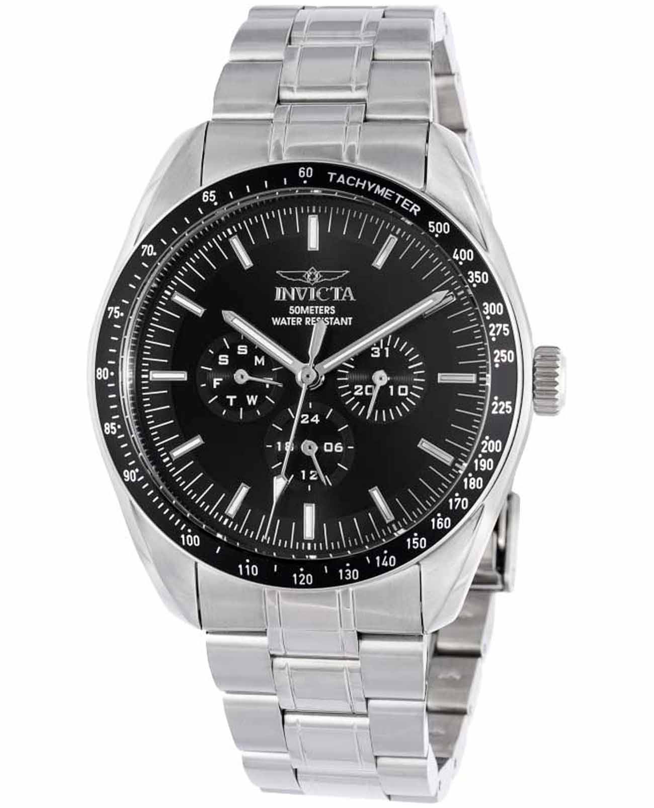 Invicta Invicta Specialty IN45967  IN45967 кварцевые мужские часы черный циферблат, браслет нержавеющая сталь — вид спереди