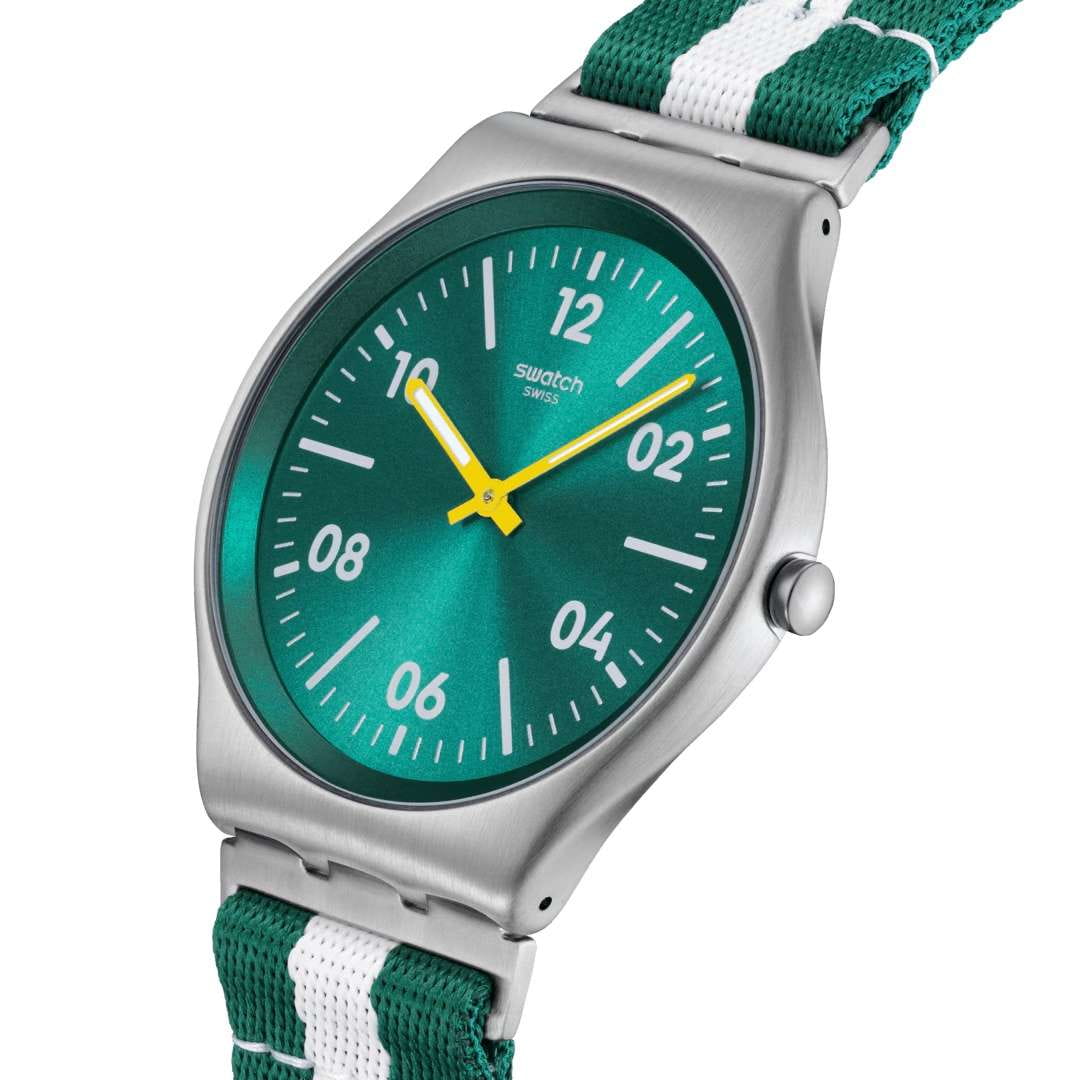 Swatch Swatch Casual Stripe SS07S149, skin швейцария мужские часы на браслете тканевый боковой вид