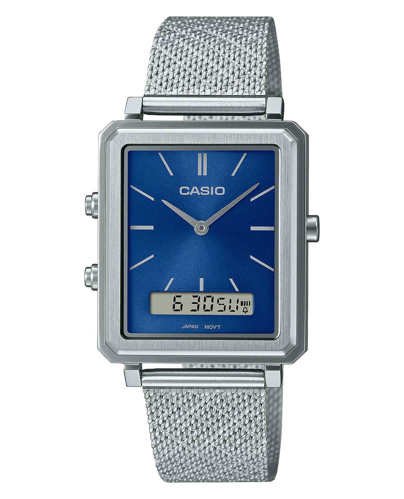 Casio Casio Collection MTP-B205M-2EDF  MTP-B205M-2EDF кварцевые мужские часы синий циферблат, браслет нержавеющая сталь — вид спереди