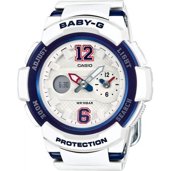 Casio Casio Baby-G BGA-210-7B2  BGA-210-7B2 кварцевые женские часы белый циферблат, браслет пластик — вид спереди