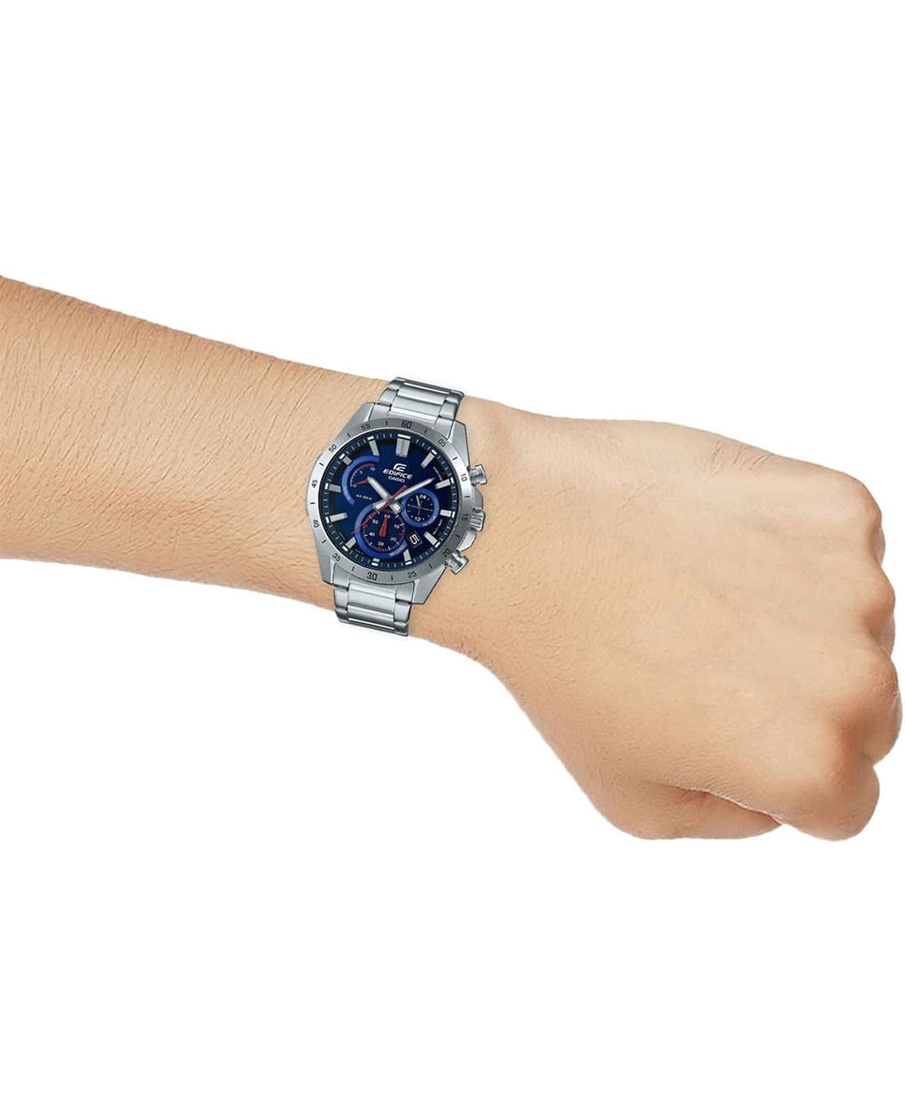 Casio Casio Edifice EFR-573D-2AVUDF (EFR-573D-2A), edifice япония мужские часы на браслете нержавеющая сталь боковой вид