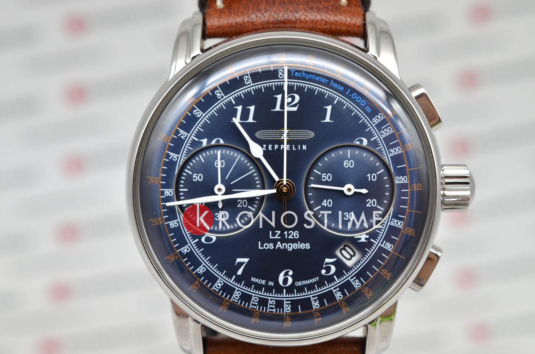 Zeppelin Zeppelin LZ126 Los Angeles 76143,  германия мужские часы на браслете кожаный боковой вид