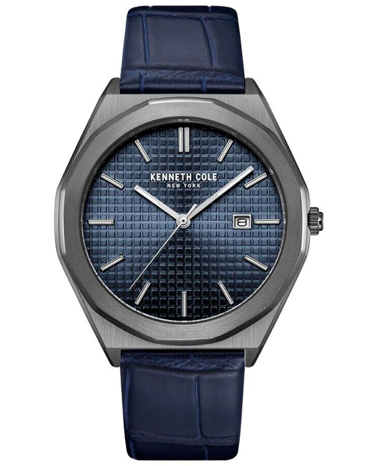 Kenneth Cole Kenneth Cole Classic KCWGB2234203  KCWGB2234203 кварцевые мужские часы синий циферблат, браслет кожаный — вид спереди