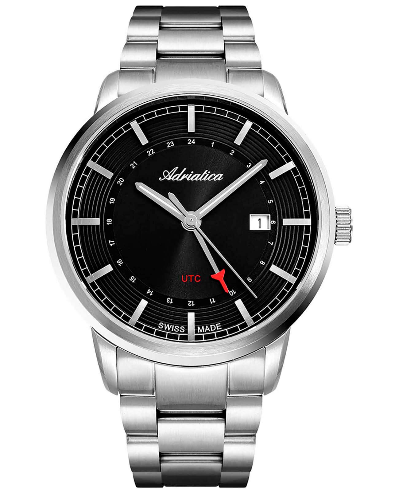 Adriatica Adriatica Premiere A8307.5116Q  A8307.5116Q кварцевые мужские часы  циферблат, браслет нержавеющая сталь — вид спереди