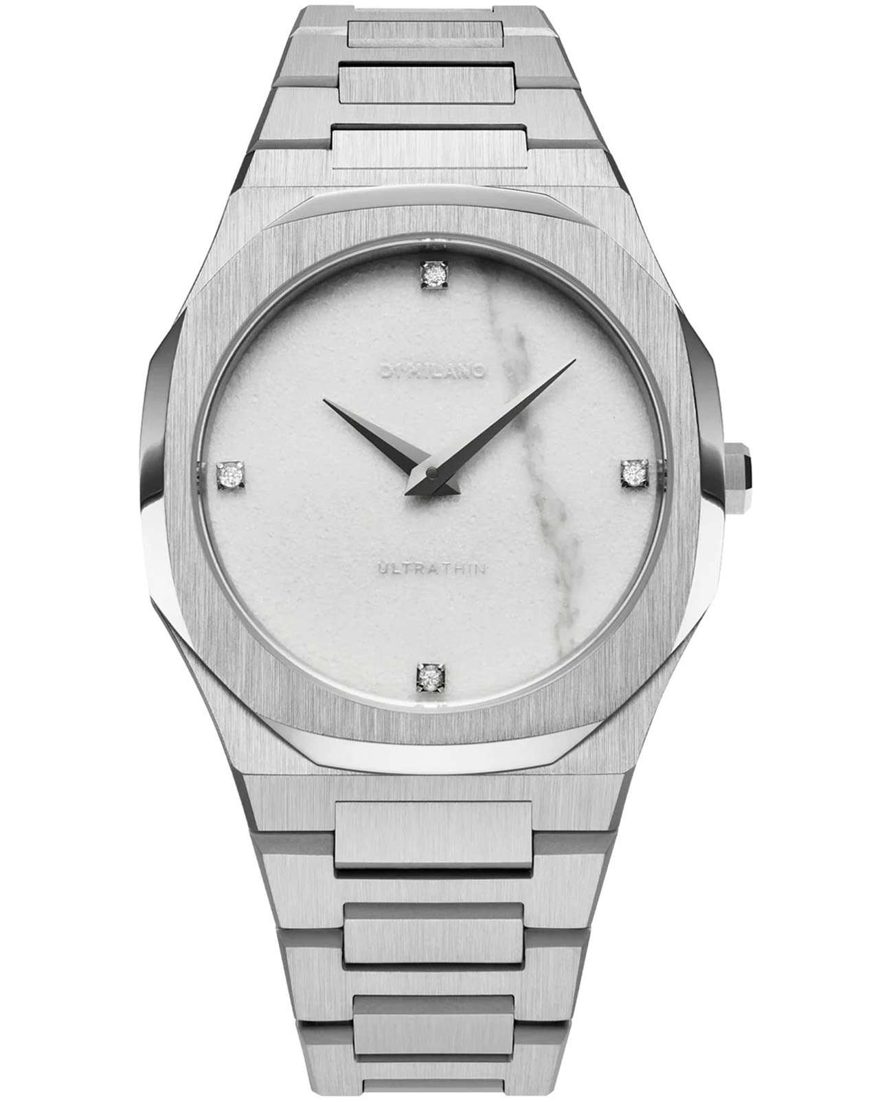 D1 Milano D1 Milano Ultra Thin UTBL13  UTBL13 кварцевые женские часы белый циферблат, браслет нержавеющая сталь 316l — вид спереди