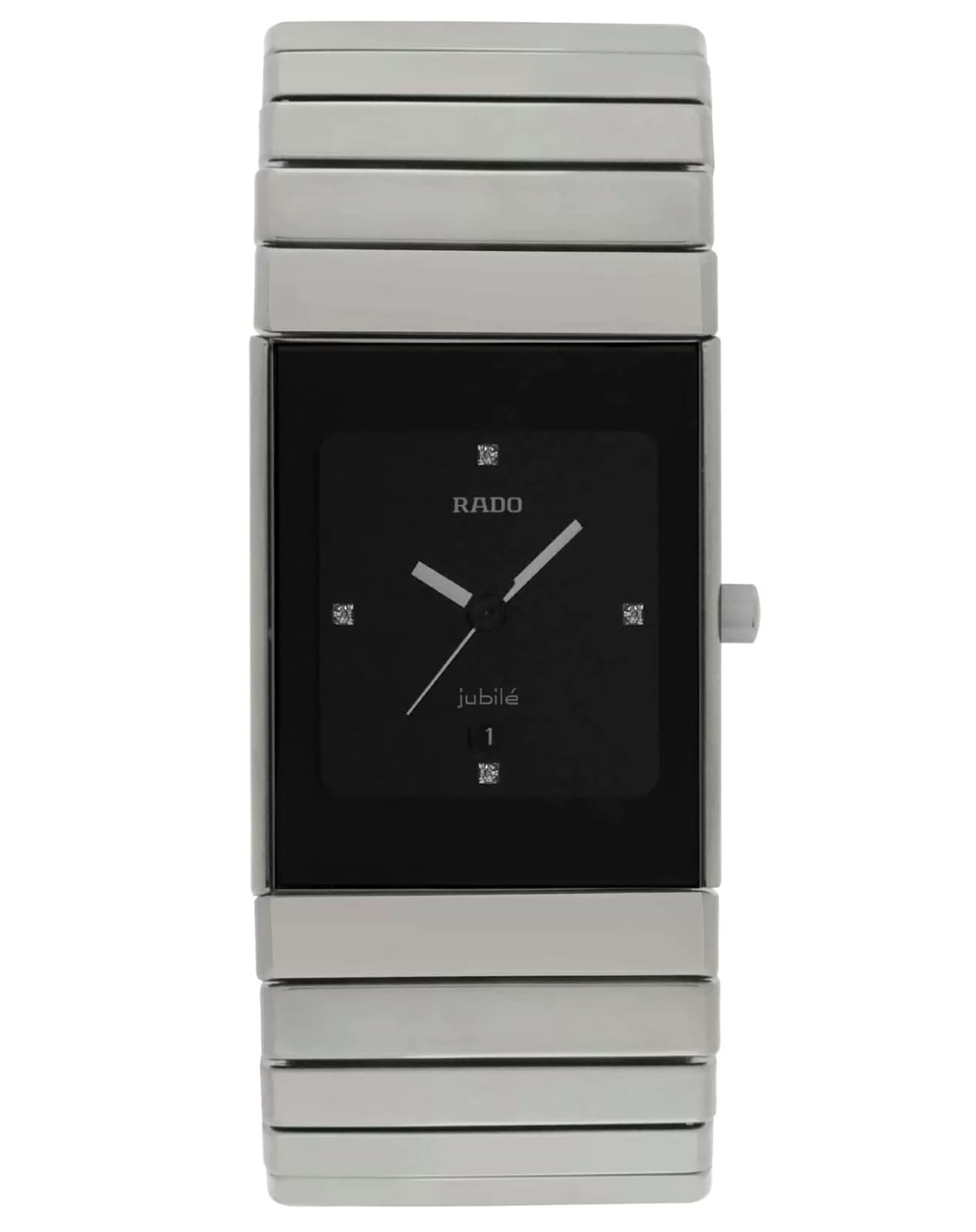 Rado Rado Ceramica R21826752  R21826752 кварцевые мужские часы черный циферблат, браслет плазменная керамика — вид спереди