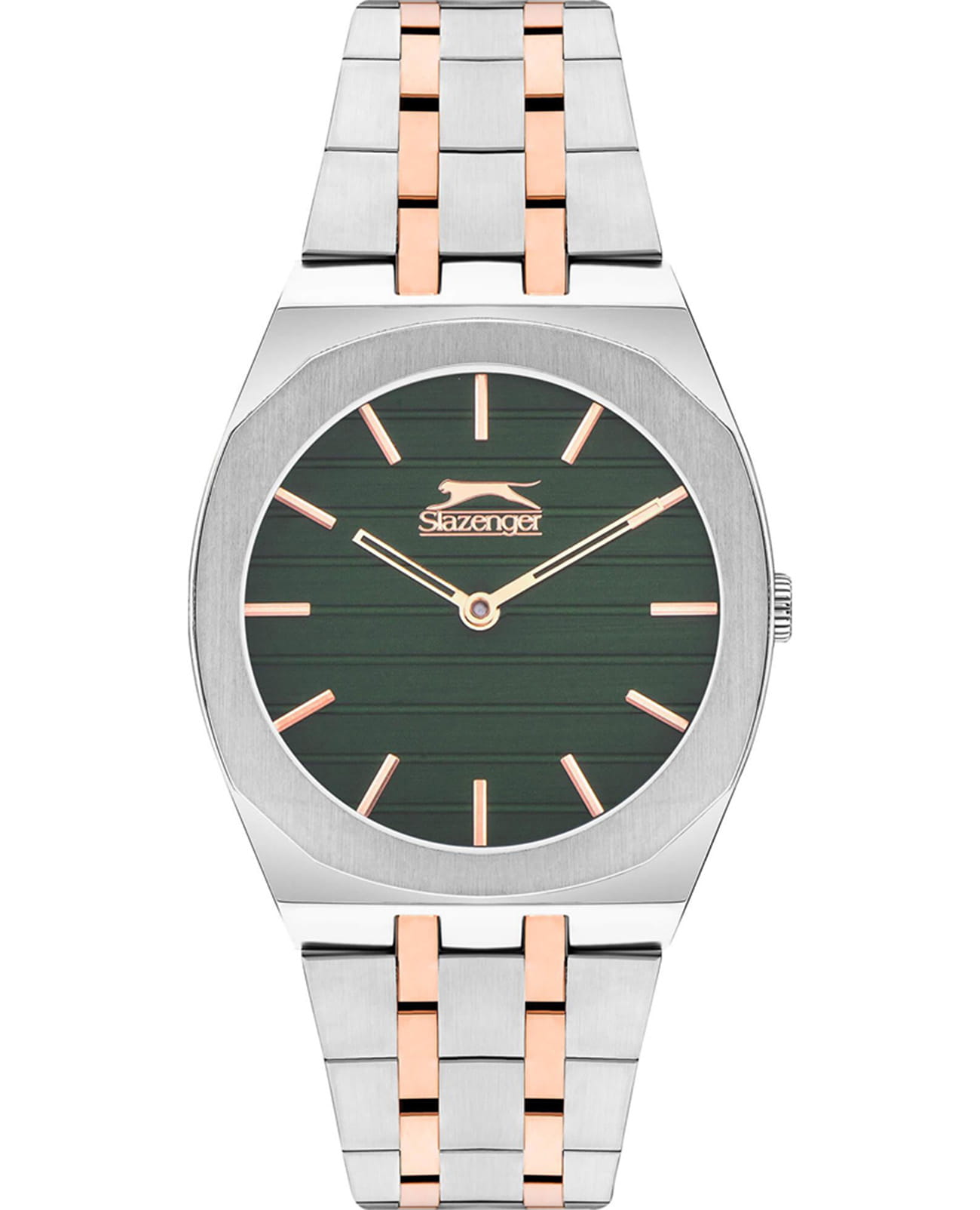 Slazenger Slazenger SL.09.2311.3.03  SL.09.2311.3.03 кварцевые женские часы зеленый циферблат, браслет суперметалл с ip покрытием — вид спереди