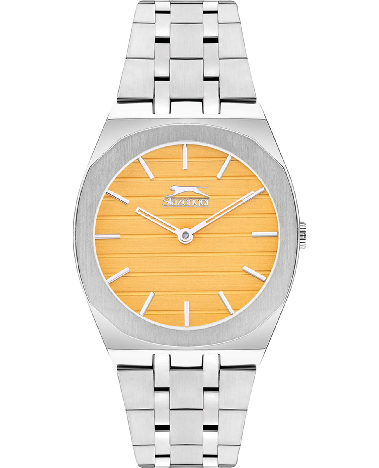 Slazenger Slazenger SL.09.2311.3.06  SL.09.2311.3.06 кварцевые женские часы желтый циферблат, браслет суперметалл — вид спереди
