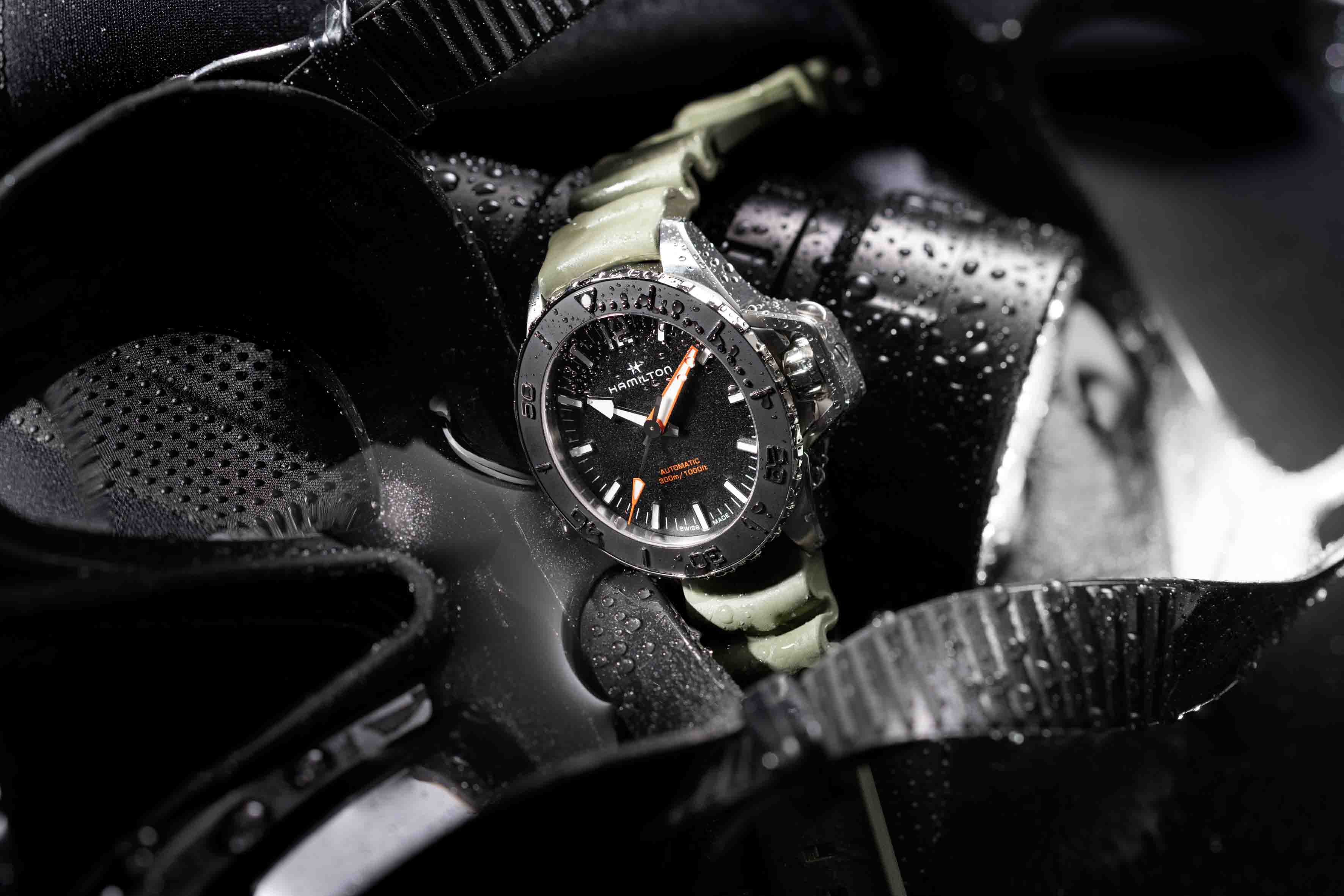 Hamilton Hamilton Khaki Navy Frogman Auto H77825331 — полный набор фото мужские часы швейцария