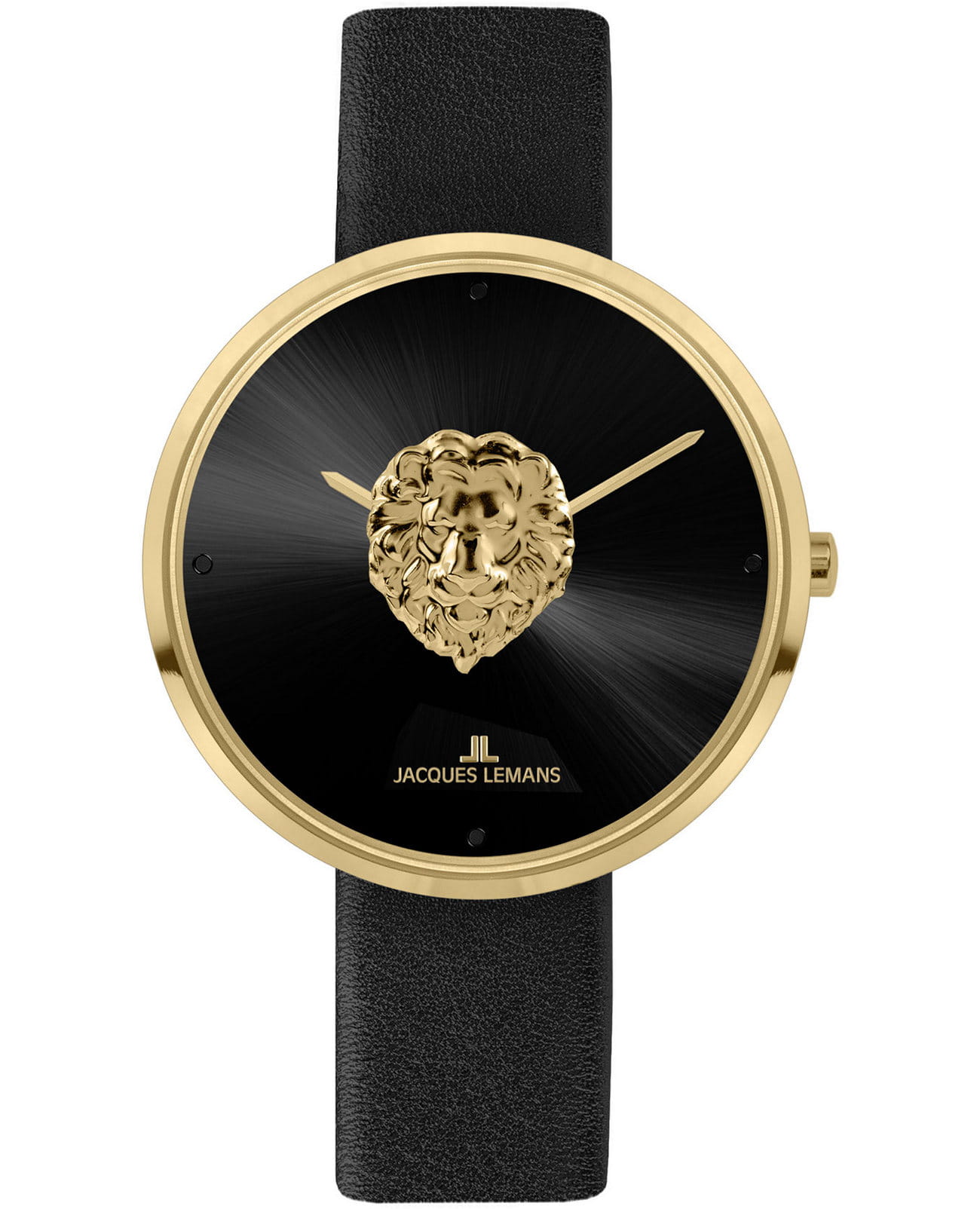 Jacques Lemans Jacques Lemans  Design Collection 1-2092F  1-2092F кварцевые женские часы черный циферблат, браслет кожаный — вид спереди